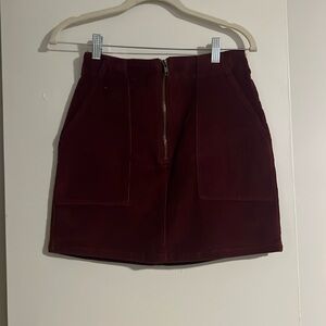 Burgundy Corduroy mini, has been worn maybe twice, size 4